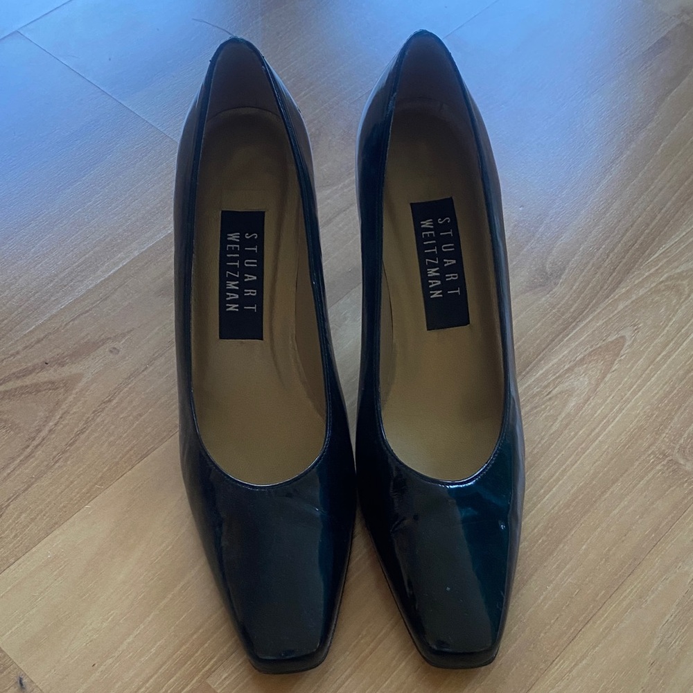 Stuart Weitzman black chunky heels